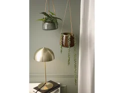 LEITMOTIV Lámpara De Mesa-Lámpara de mesa de metal Bonnet 39 cm Dorado