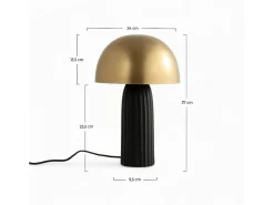 Rendez-Vous Déco Lámpara De Mesa-Lámpara de mesa de metal negro y dorado - Joy Negro / Dorado