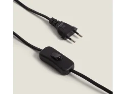 Ledkia Lámpara de Mesa de Metal y Madera Monah Negro Best