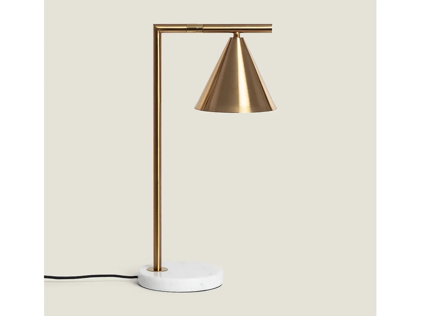 Ledkia Lámpara De Mesa-Lámpara de Mesa de Mármol y Metal Tinos Dorado