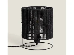Ledkia Lámpara De Mesa-Lámpara de Mesa de Papel Trenzado Khalo Negro