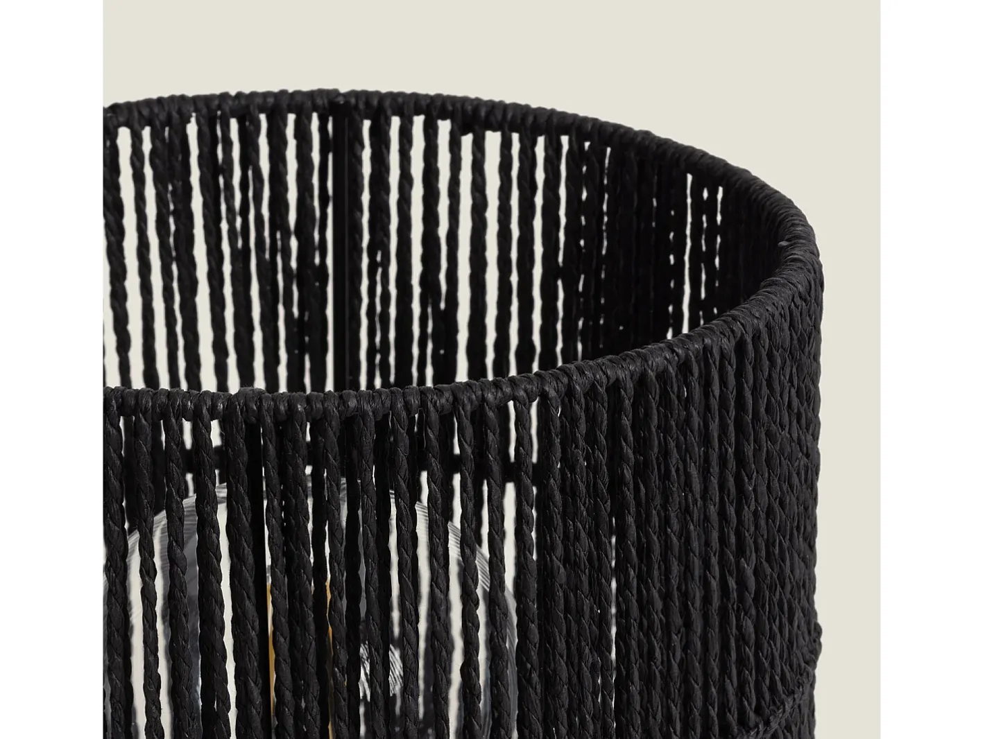Ledkia Lámpara De Mesa-Lámpara de Mesa de Papel Trenzado Khalo Negro