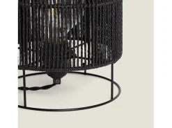 Ledkia Lámpara De Mesa-Lámpara de Mesa de Papel Trenzado Khalo Negro