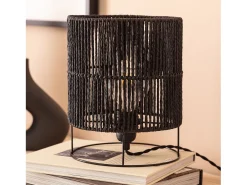 Ledkia Lámpara De Mesa-Lámpara de Mesa de Papel Trenzado Khalo Negro