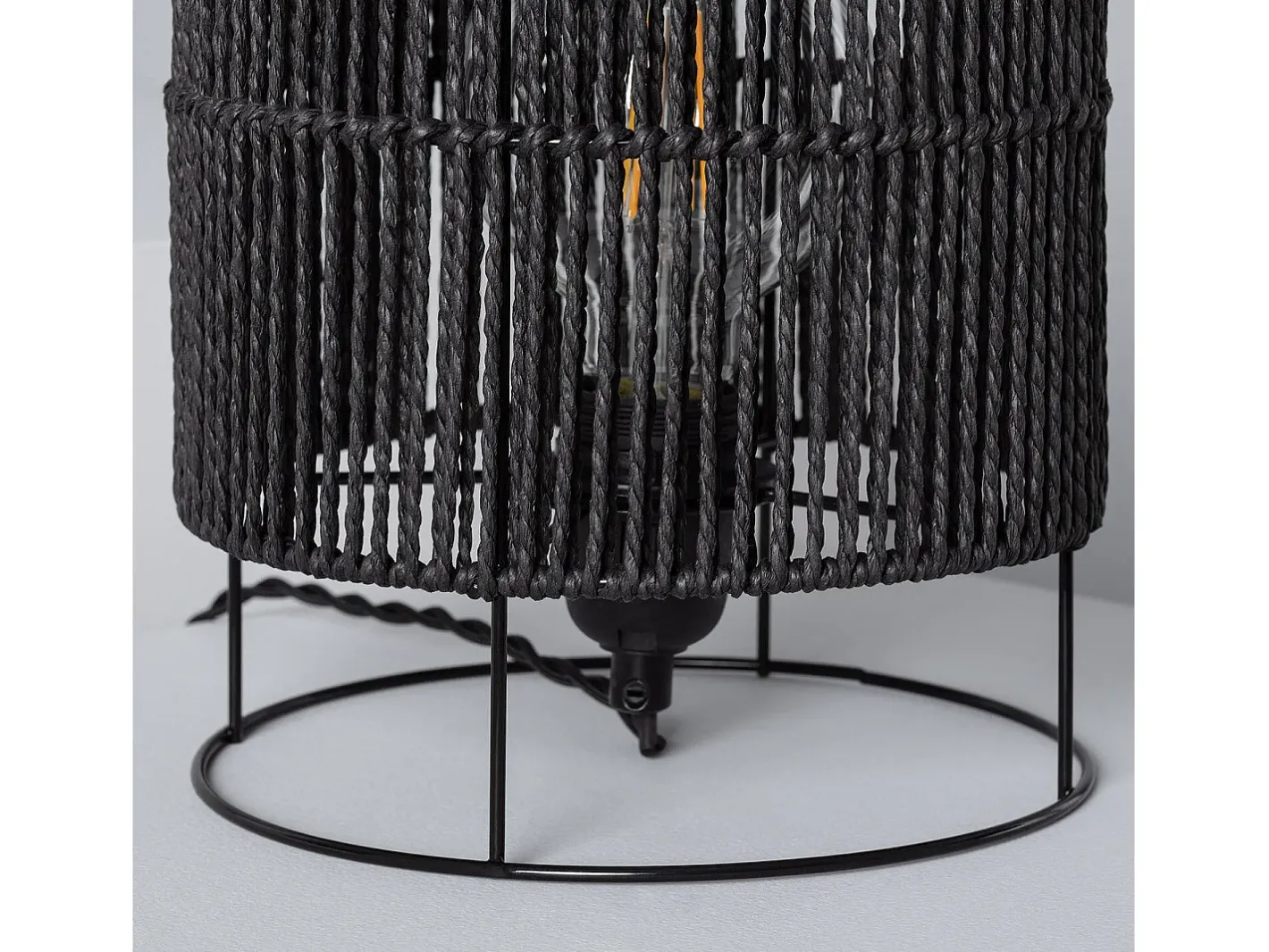 Ledkia Lámpara De Mesa-Lámpara de Mesa de Papel Trenzado Khalo Negro
