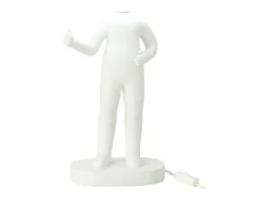 Discount J-Line Lámpara de mesa de resina blanca 19.5x14x44.5 cm Blanco
