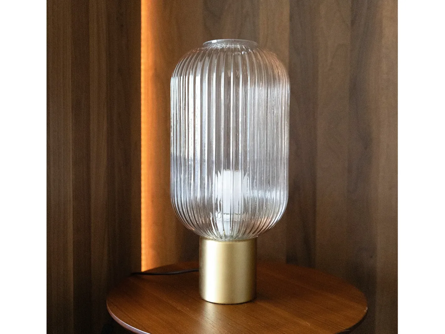 Best Rendez-Vous Déco Lámpara de mesa de vidrio estriado - Lou Transparente