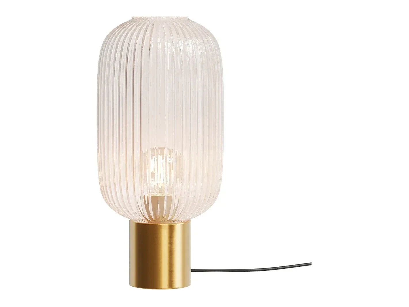 Best Rendez-Vous Déco Lámpara de mesa de vidrio estriado - Lou Transparente