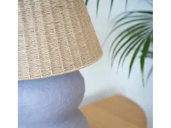 Rendez-Vous Déco Lámpara de mesa de yute y papel morado - Ida Violeta Sale