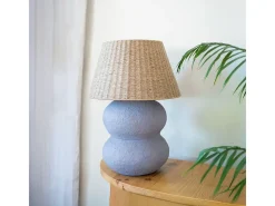 Rendez-Vous Déco Lámpara de mesa de yute y papel morado - Ida Violeta Sale