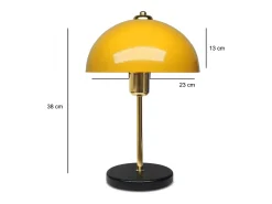 Concept-Usine Lámpara De Mesa-Lámpara de mesa diseño moderno en forma de seta negra 49cm de metal y madera Amarillo