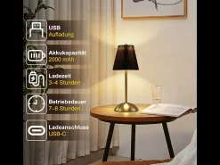 NETTLIFE Lámpara De Mesa-Lámpara de mesa inalámbrica (juego de 2) - Lámpara de noche LED táctil regulable, recargable por USB, pantalla de tela, diseño moderno para dormitorio Multicolor