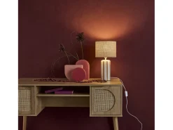 Sale Sweeek Lámpara de mesa interior cerámica pantalla efecto ratán Mostaza