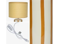 Sale Sweeek Lámpara de mesa interior cerámica pantalla efecto ratán Mostaza