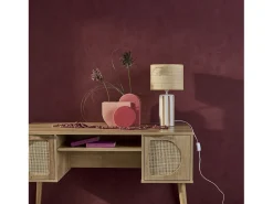 Sale Sweeek Lámpara de mesa interior cerámica pantalla efecto ratán Mostaza