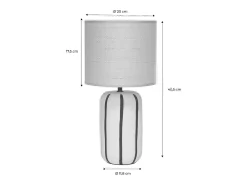 Sweeek Lámpara De Mesa-Lámpara de mesa interior de cerámica, pantalla efecto ratán Blanco