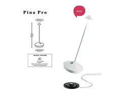 Lámpara De Mesa-Lámpara de mesa LED inalámbrica recargable y regulable Pina Pro Sand Azafrán Topo