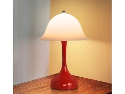 NETTLIFE Lámpara de mesa LED inalámbrica : lámpara táctil de noche, forma de sombrero rojo, recargable por USB, luz de noche para sala de estar o dormitorio. Multicolor Discount