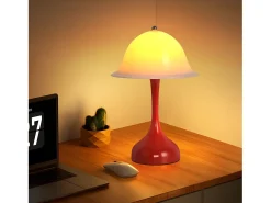 NETTLIFE Lámpara de mesa LED inalámbrica : lámpara táctil de noche, forma de sombrero rojo, recargable por USB, luz de noche para sala de estar o dormitorio. Multicolor Discount