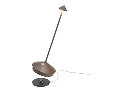Online Lámpara de mesa LED inalámbrica recargable y regulable Pina Pro Corten Azafrán Marru00f3n