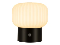 Hot NETTLIFE Lámpara de mesa LED inalámbrica : lámpara táctil recargable por USB, blanca, regulable, resistente al agua IP44, redonda de cristal. Blanco