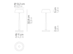 Online Lámpara de mesa LED inteligente Wi-Fi SISTER LIGHT Zafferano, color , recargable y regulable Marfil