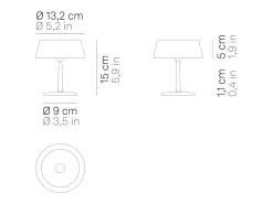 Clearance Lámpara de mesa LED inteligente Zafferano Sister Light Mini Wi-Fi, , recargable y regulable - 2200-2700-3000-4000K, 3,2 W, 17 cm de alto Verde