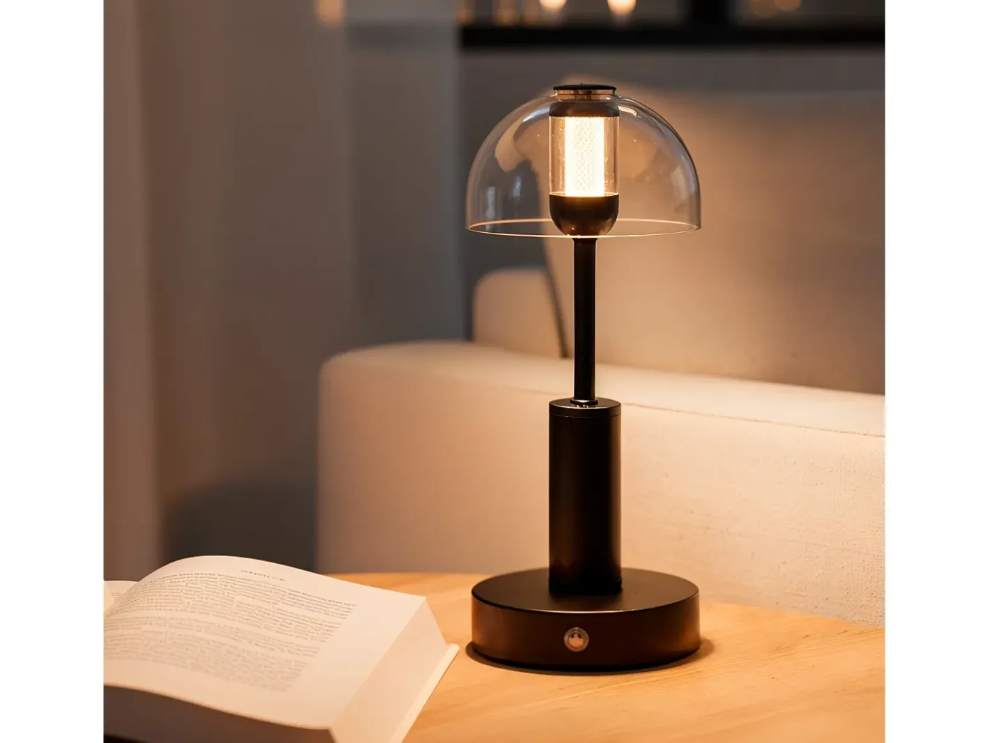 Clearance Ledkia Lámpara de Mesa LED Metal Portátil con Batería USB Recargable Luliu Ludza Negro