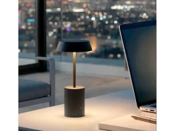 Ledkia Iluminación Exterior-Lámpara de Mesa LED Metal Inalámbrica para Exterior Ula Negro