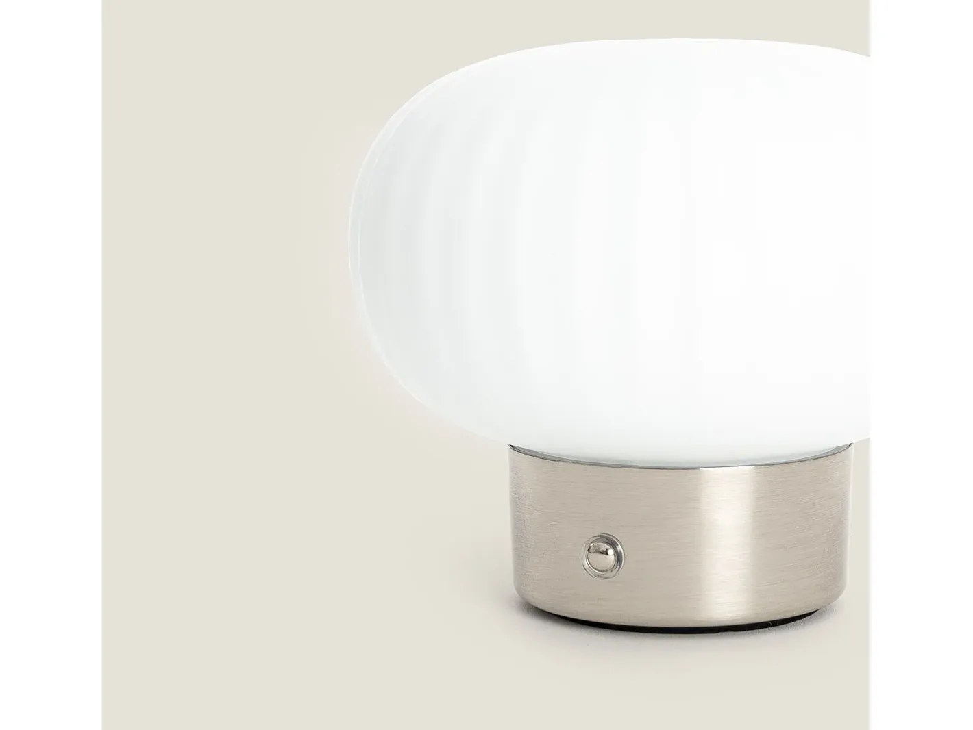 Ledkia Lámpara de Mesa LED Metal Portátil Exterior con Batería USB Recargable Aluzna Níquel Blanco Sale