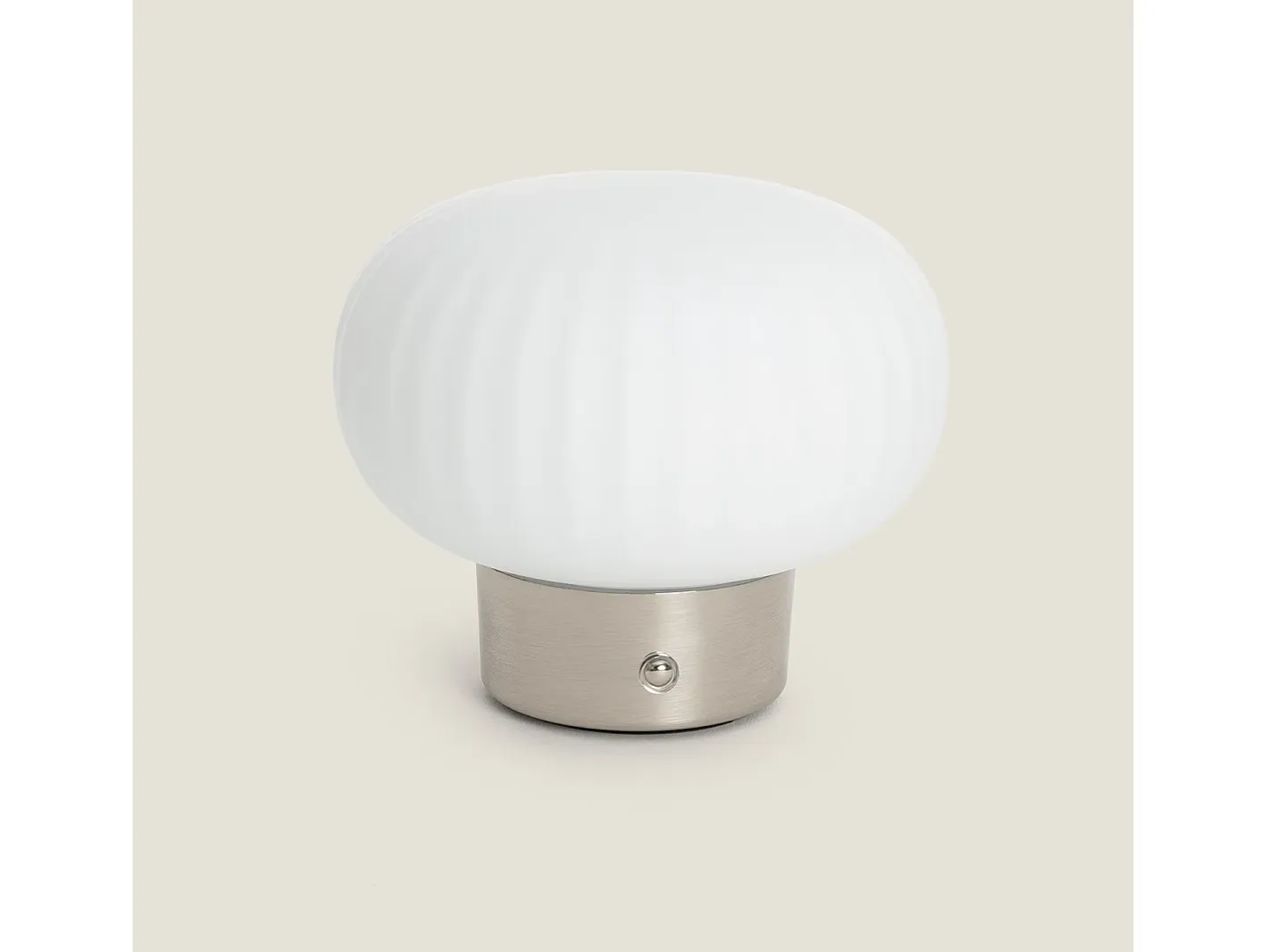 Ledkia Lámpara de Mesa LED Metal Portátil Exterior con Batería USB Recargable Aluzna Níquel Blanco Sale