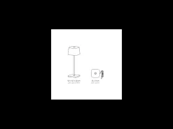 Lámpara de mesa LED OFELIA PRO MICRO de color oscuro, recargable y regulable. Gris Best