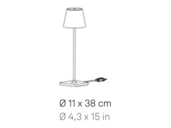 Lámpara De Mesa-Lámpara de mesa LED Poldina Corten 230V con cable regulable, 11 x 38 cm - Diseño moderno en aluminio Marru00f3n