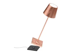 Online Lámpara de mesa LED Poldina Pro Foglia Copper recargable y regulable con batería de hasta 12 horas Naranja