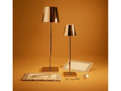 Lámpara de mesa LED Poldina Pro Micro Gold Glossy recargable y regulable con batería de hasta 12 horas Amarillo Best