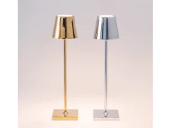 Outlet Lámpara de mesa LED Poldina Pro Micro Cromo Pulido recargable y regulable con batería de hasta 12 horas Gris
