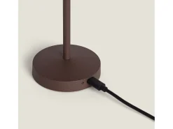Outlet Ledkia Lámpara de Mesa LED Portátil para Exterior Metal con Batería Recargable Lendora Smoke Marrón Marru00f3n