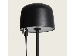 Ledkia Lámpara de Mesa LED Portátil para Exterior Aluminio con Batería Recargable Wink Negro Outlet