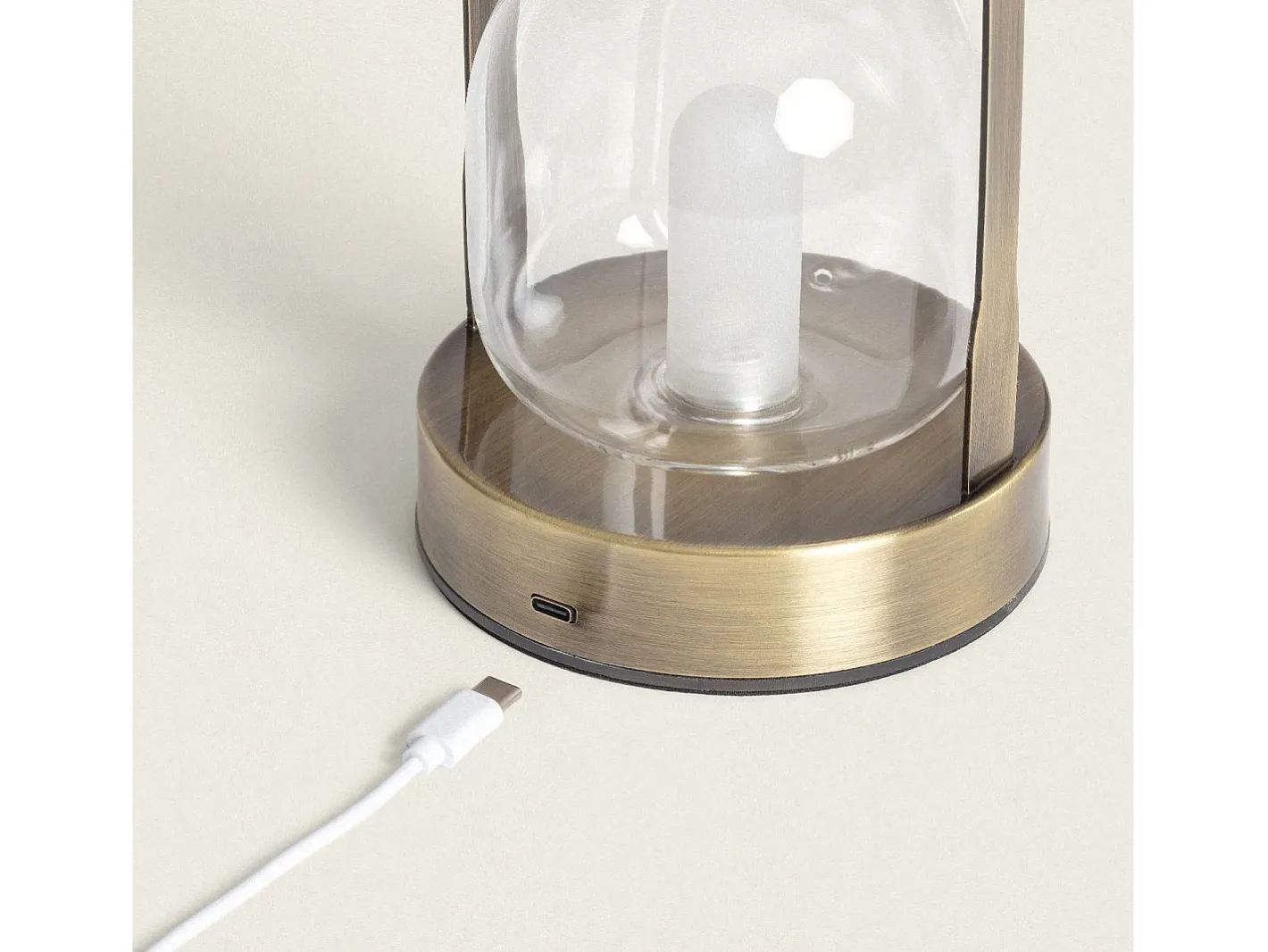 Ledkia Lámpara De Mesa-Lámpara de Mesa LED Portátil con Batería USB Recargable Olena Dorado