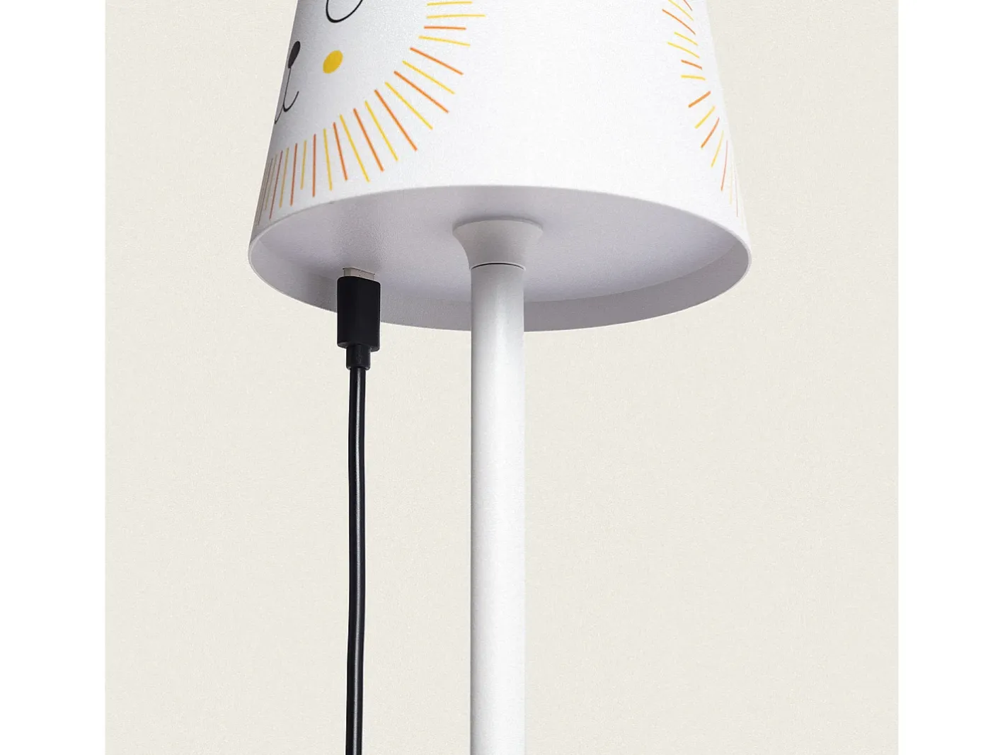 New Ledkia Lámpara de Mesa LED Portátil de Metal con Batería USB Recargable Anisa Kids Amarillo