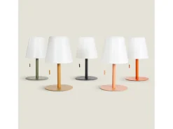 Ledkia Lámpara De Mesa-Lámpara de Mesa LED Portátil para Exterior Aluminio con Batería Recargable Epinay Terracota Multicolor