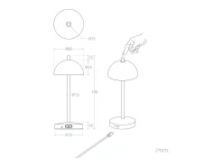 Ledkia Lámpara de Mesa LED Portátil para Exterior Metal con Batería Recargable Pirinoa Negro Clearance