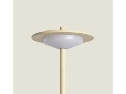 Ledkia Lámpara de Mesa LED Portátil para Exterior Metal con Batería Recargable Estepona Beige Outlet