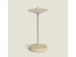 Ledkia Lámpara de Mesa LED Portátil para Exterior Metal con Batería Recargable Estepona Beige Outlet