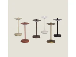 Ledkia Lámpara de Mesa LED Portátil para Exterior Metal con Batería Recargable Estepona Beige Outlet