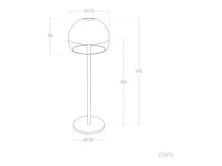 Ledkia Lámpara De Mesa-Lámpara de Mesa LED Portátil para Exterior con Batería USB Recargable Adair Negro