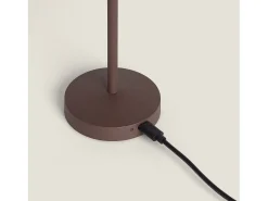 Ledkia Lámpara de Mesa LED Portátil para Exterior Metal con Batería Recargable Milevani Marrón Marru00f3n Sale