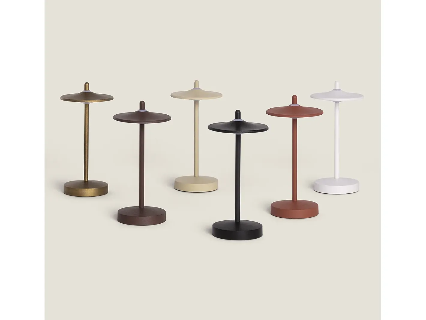 Ledkia Lámpara de Mesa LED Portátil para Exterior Metal con Batería Recargable Milevani Marrón Marru00f3n Sale