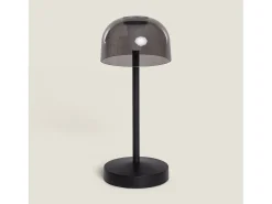 Discount Ledkia Lámpara de Mesa LED Portátil para Exterior Metal con Batería Recargable Lendora Smoke Negro