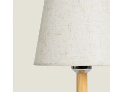 Ledkia Lámpara de Mesa LED Portátil Madera con Batería USB Recargable Rowy Natural Beige Best